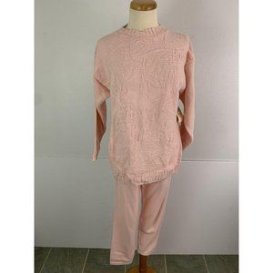 Vintage 80s Beldoch Petite Sz S Sweater Pant Acrylic Knit Set Cottagecore  Pink